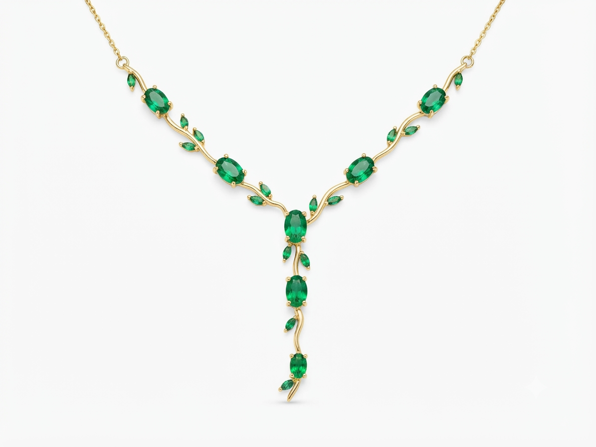 Emerald vine necklace