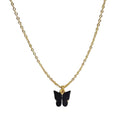 Black butterfly pendant chain