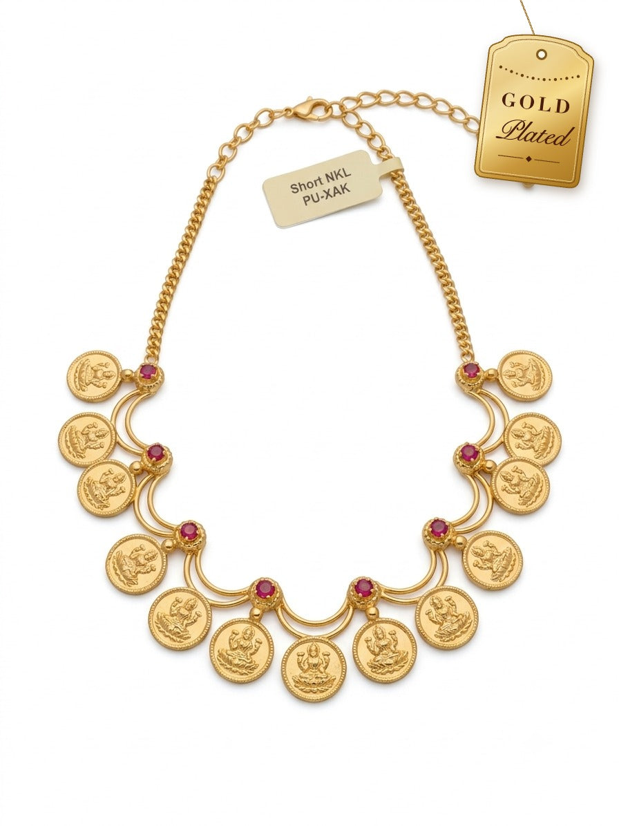 Lakshmi Coin Short Necklace (Kasu Mala)