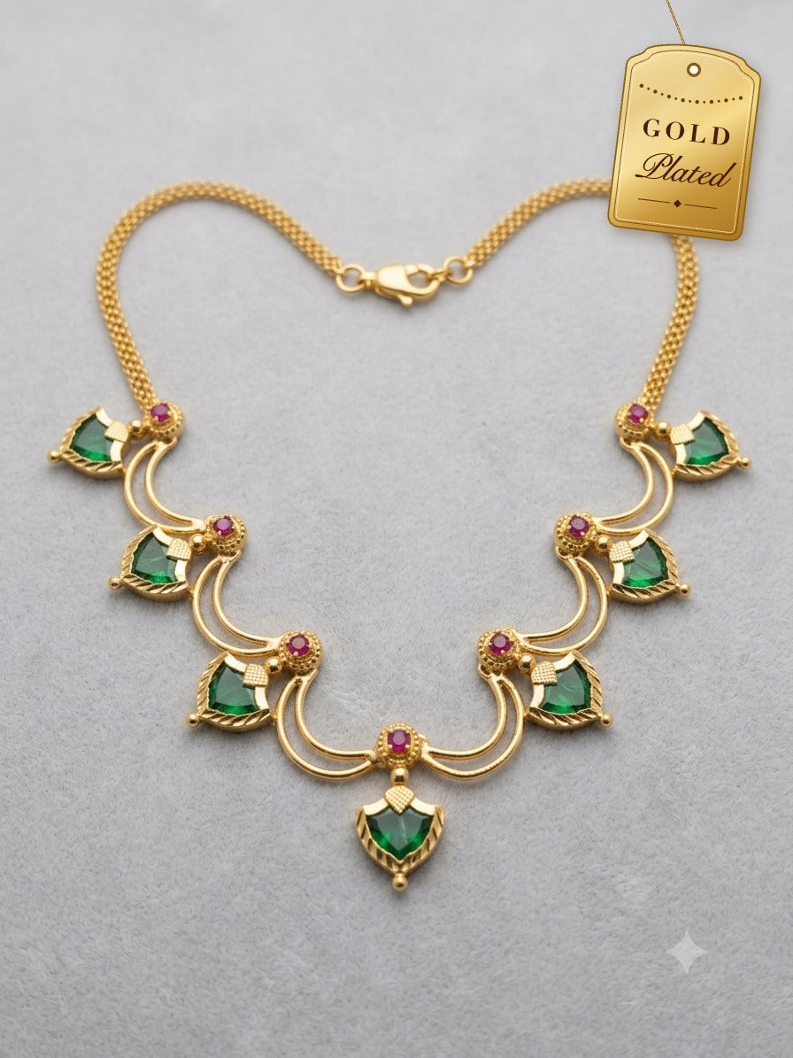 Kerala Palakka Green Stone Necklace
