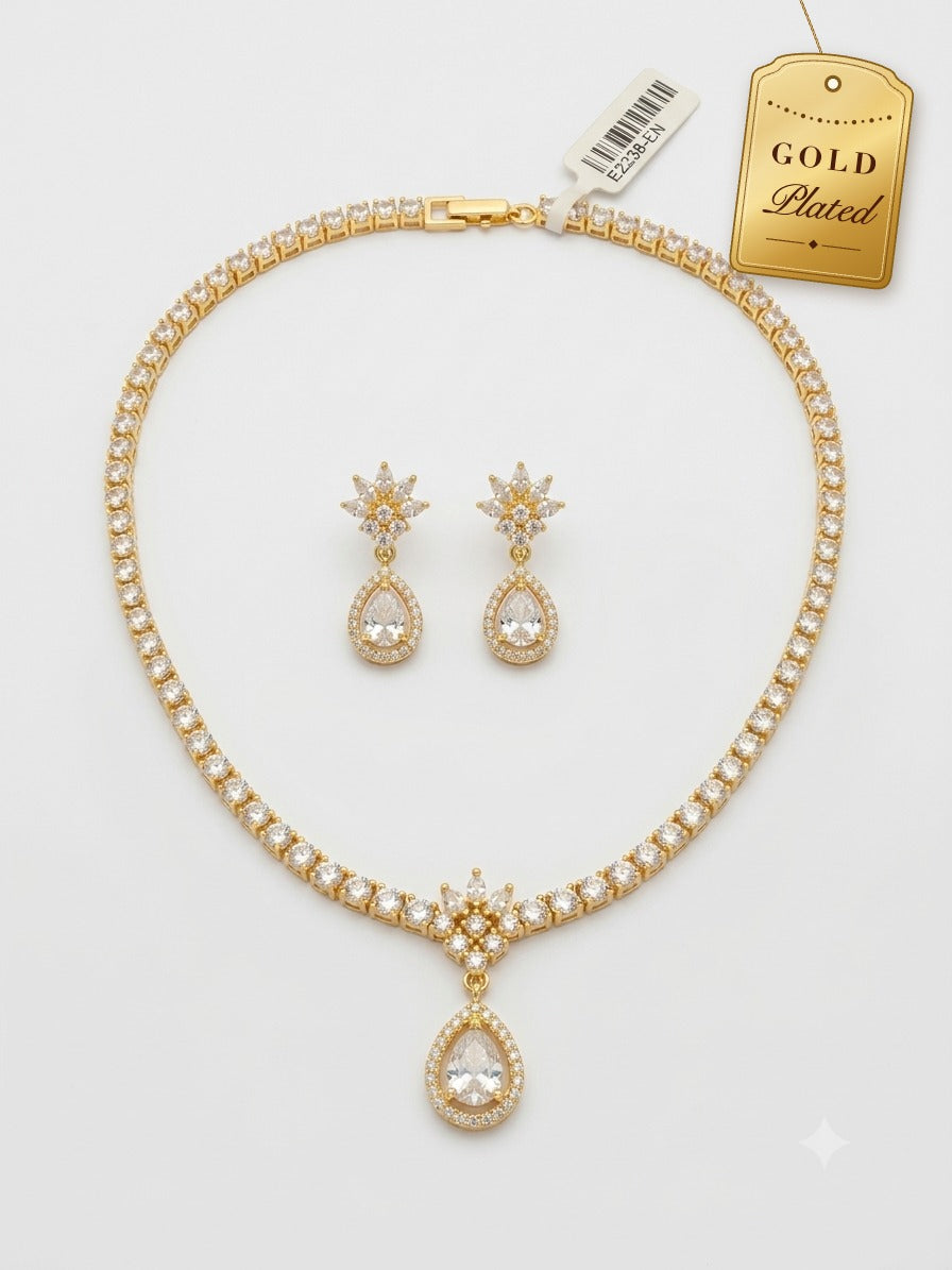 AD Teardrop Necklace and Earrings Set