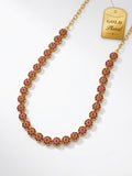 Ruby Round Cluster Necklace AD