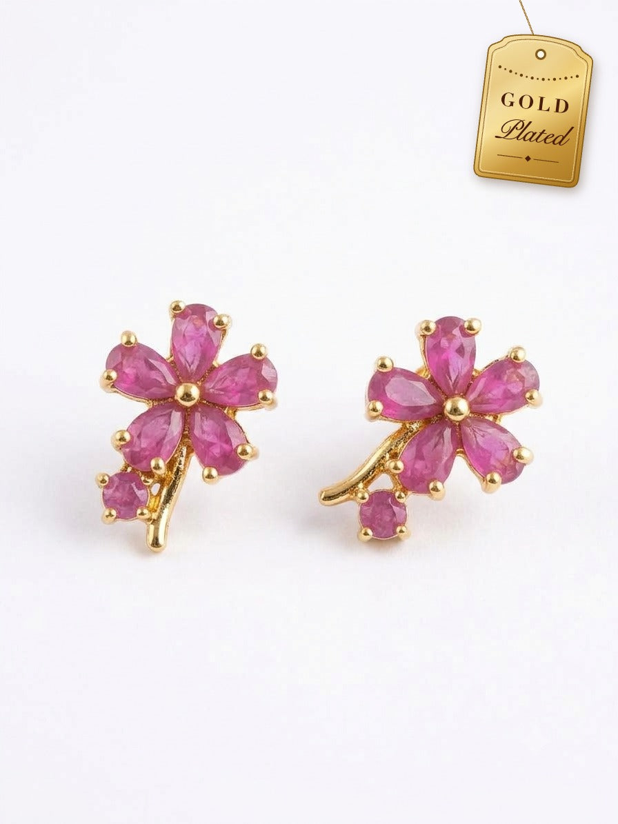 AD Pink Blossom Stud Earrings